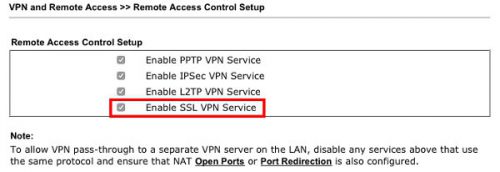 1. VPN and Remote Access >> Remote Access Control Setup