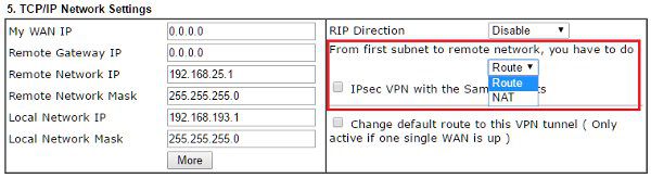 LAN to LAN Profil