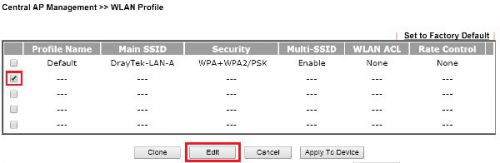 Central AP Management >> WLAN-Profile