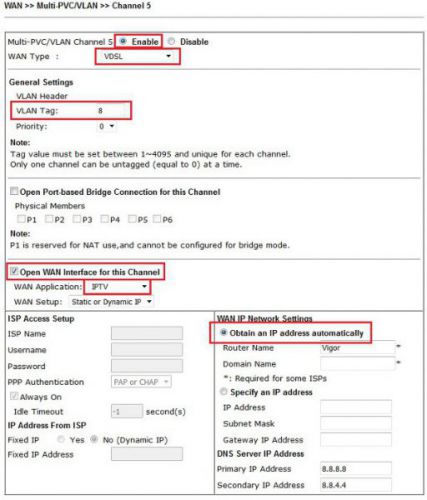 WAN >> Multi-PVC/VLAN