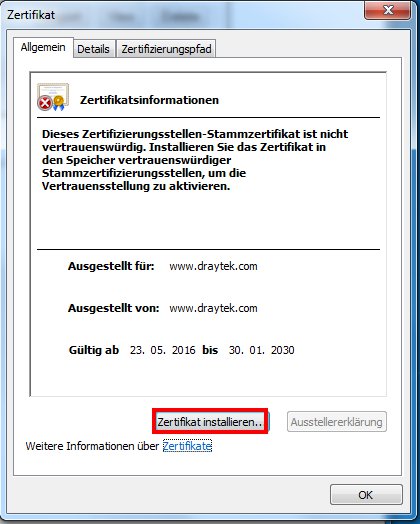 Zertifikat-installation