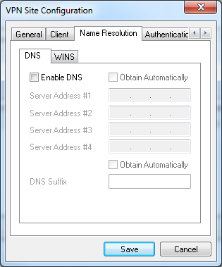 VPN Access Configuration Name Resolution