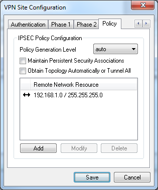 VPN Access Configuration Policy
