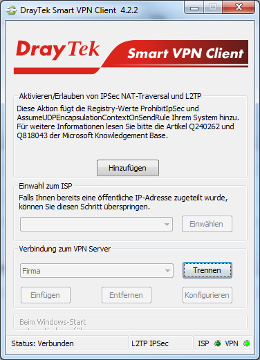 Initialisierung der VPN-Verbindung