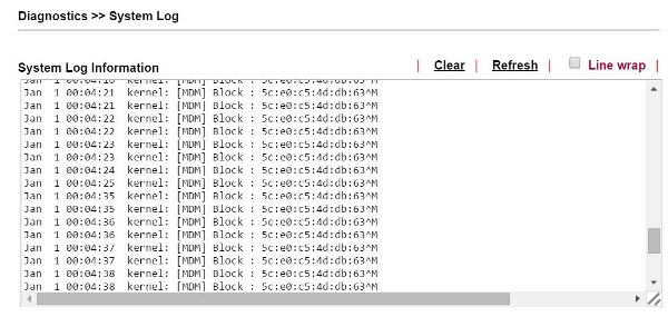Diagnostics >> Syslog Explorer