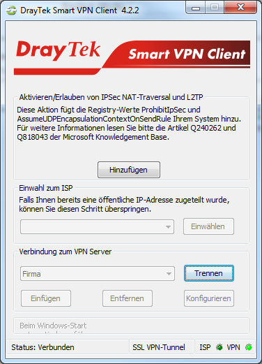 Initialisierung der VPN-Verbindung