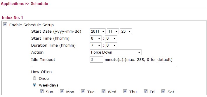 Applications >> Scheudle